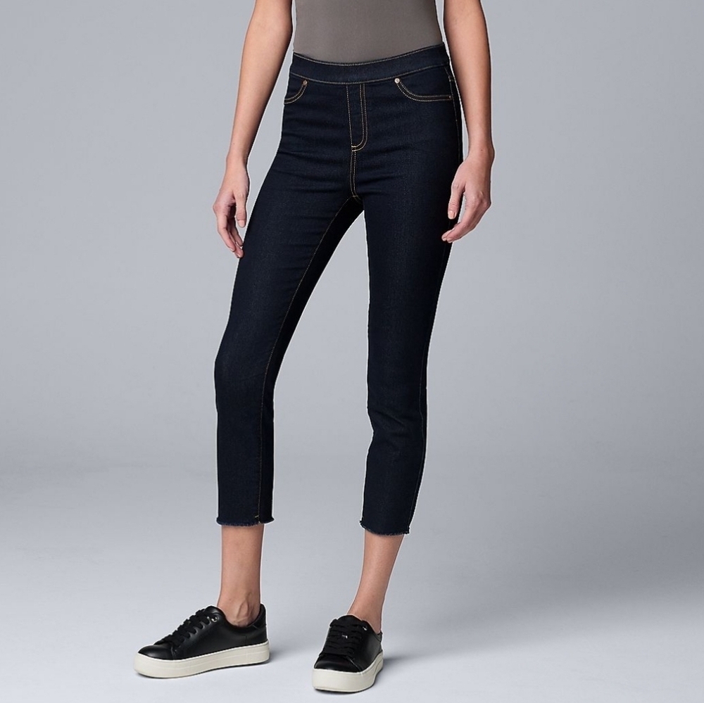Simply Vera Vera Wang Dark Indigo Cropped Ankle Skinny Jeans Size Small (4-6)